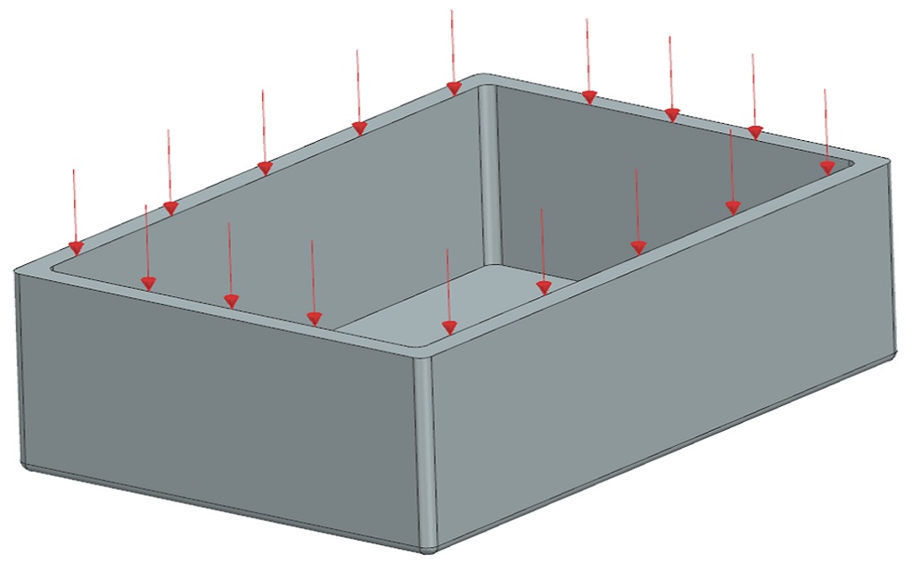 Simulation statique - pression appliqué au récipient par le haut